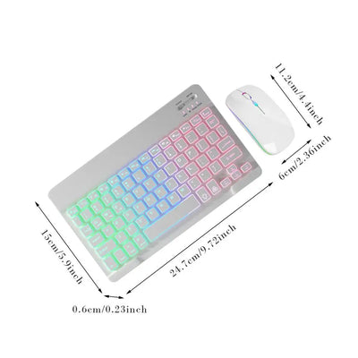 Backlit Backlight Blue Tooth Keyboard Mouse for Ipad IOS Android Windows 7 Colors Key Board with 2.4G Mouse English Keyboard