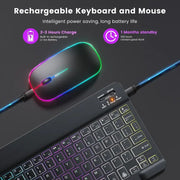 Backlit Backlight Blue Tooth Keyboard Mouse for Ipad IOS Android Windows 7 Colors Key Board with 2.4G Mouse English Keyboard