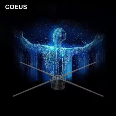 COEUS 56Cm 1104LED Indoor 3D Display Project LED Fan 3D Hologram Advertising Display Fan Outdoor-Ready Holographic 3D LED Fan