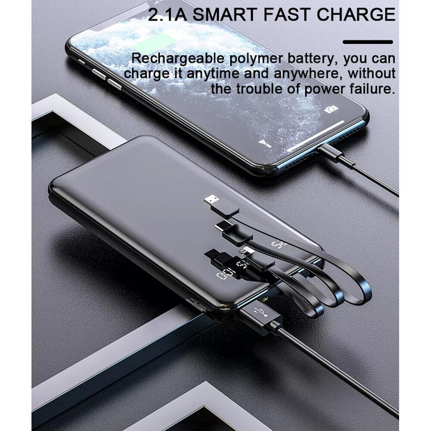 900000Mah 3USB Power Bank External Battery Backup Charger Fast Charging Portable