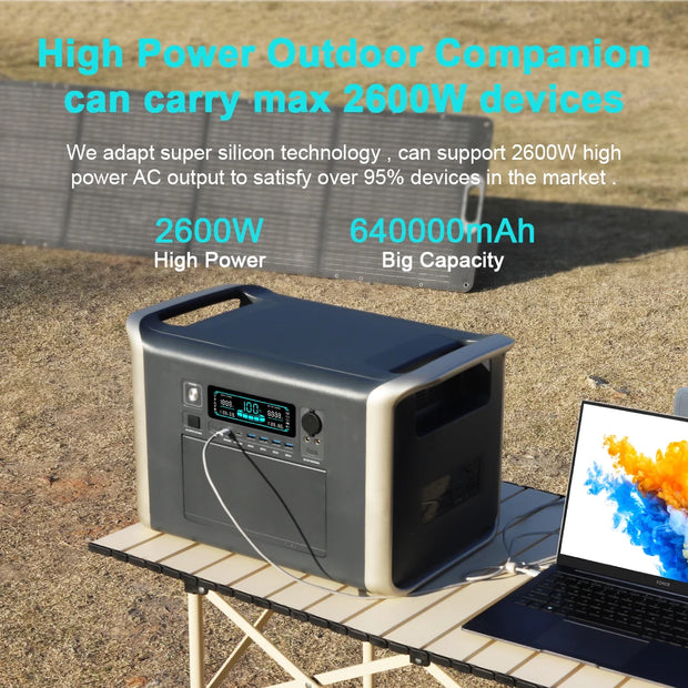 2000Wh Portable Power Station Lifepo4 Batteries Outdoor Powerful Power Bank 640000Mah Large Capacity Secondary Battery Camping
