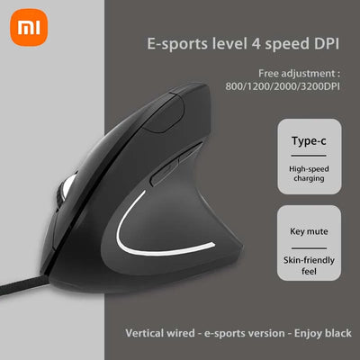 Xiaomi Wireless Vertical Mouse Bluetooth 2.4Ghz Ergonomics Gaming Mouses 1600DPI Adjustable Offices Optical Electronic Keyboards