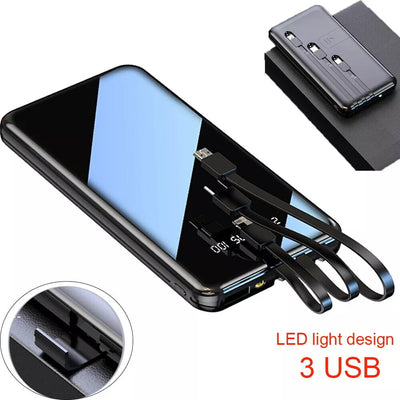 900000Mah 3USB Power Bank External Battery Backup Charger Fast Charging Portable