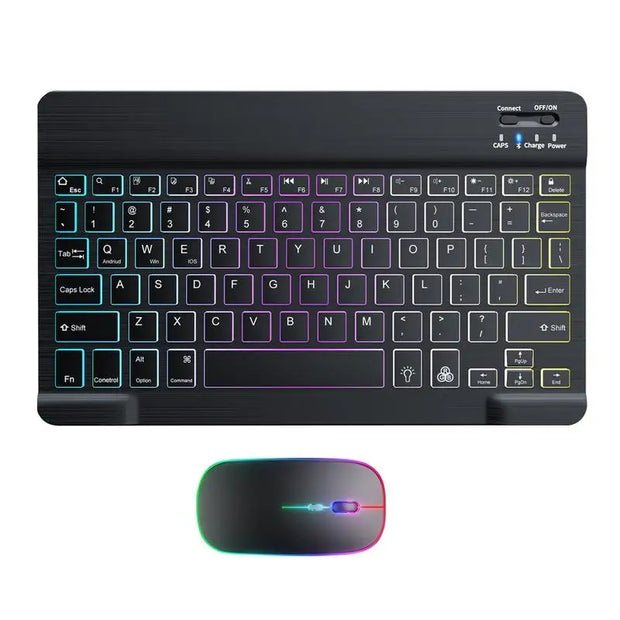 Backlit Backlight Blue Tooth Keyboard Mouse for Ipad IOS Android Windows 7 Colors Key Board with 2.4G Mouse English Keyboard