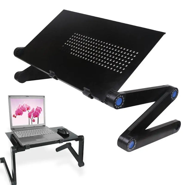 Adjustable Portable Laptop Desk Stand Metal Ergonomic Lapdesk for TV Bed Sofa PC Notebook Table Desk Stand with Mouses Pad