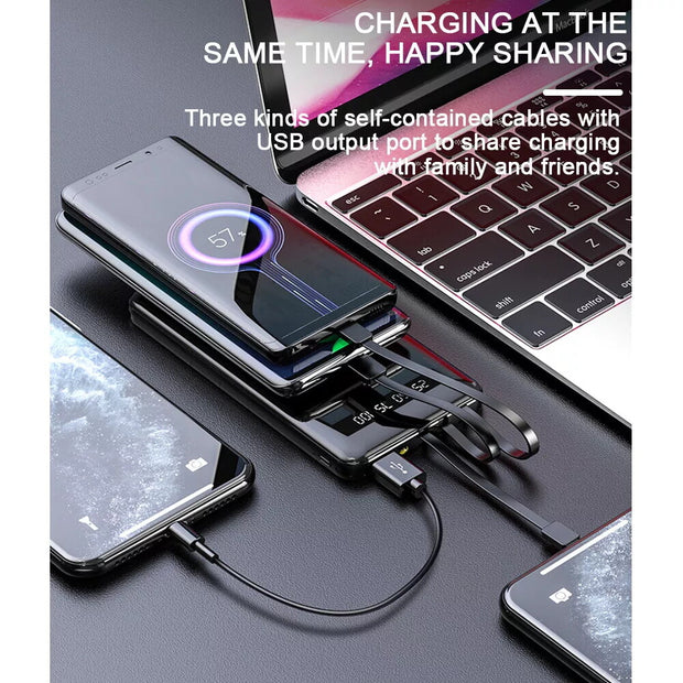 900000Mah 3USB Power Bank External Battery Backup Charger Fast Charging Portable