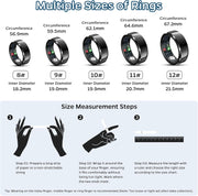 Smart Ring Health Tracker, Sleep Tracker Ring with Heart Rate, Waterproof Fitness Ring for Activity Monitoring/Steps/Distance/Calories, Air Gestures, up to 7-Day Battery, for Ios Android (Black,#10)