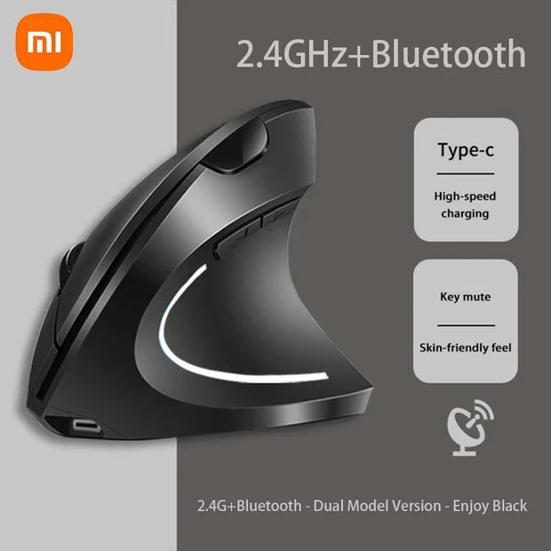 Xiaomi Wireless Vertical Mouse Bluetooth 2.4Ghz Ergonomics Gaming Mouses 1600DPI Adjustable Offices Optical Electronic Keyboards