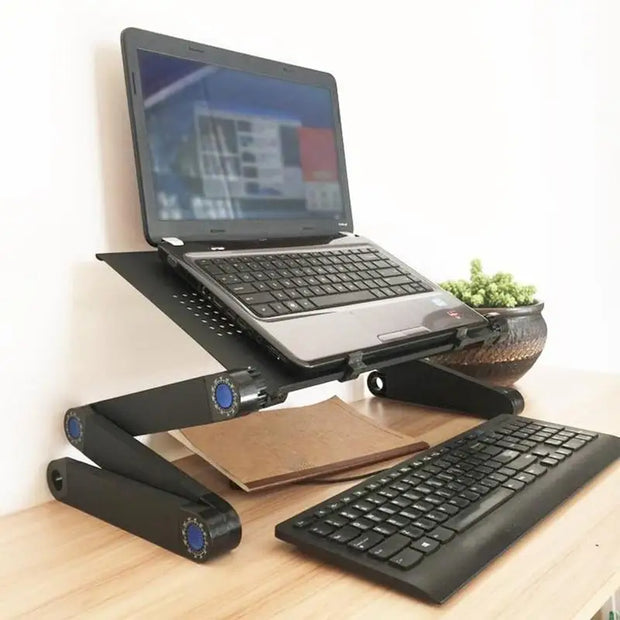 Adjustable Portable Laptop Desk Stand Metal Ergonomic Lapdesk for TV Bed Sofa PC Notebook Table Desk Stand with Mouses Pad