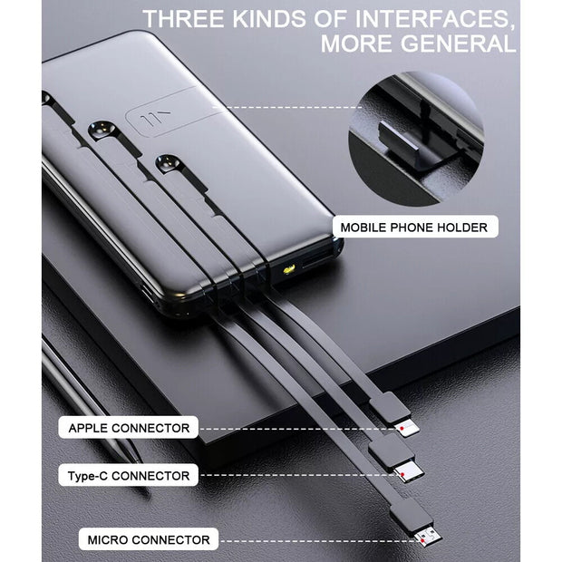 900000Mah 3USB Power Bank External Battery Backup Charger Fast Charging Portable