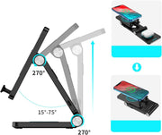 4-in-1 Portable Foldable Wireless Charging Station with LED Desk Lamp for iWatch, AirPods (3/2), and iPhone (11/12 Series, XS MAX, XR, XS, X, 8/8 Plus) - Includes QC Adapter